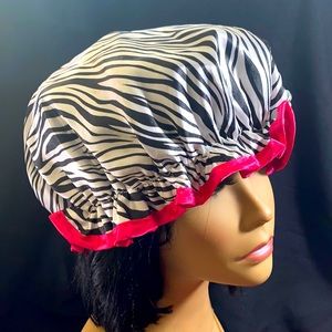 Zebra shower cap